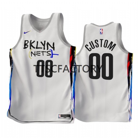 Canotte Uomo Brooklyn Nets Personalizzate Nike 2022-23 City Edition Bianco Swingman